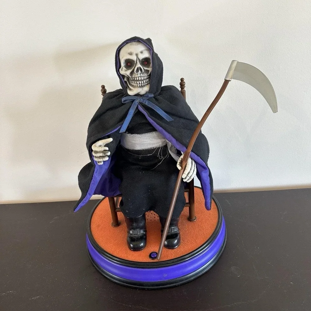 Telco Animated Grim‎ Reaper Vintage 1997 Halloween Motionette Stands up READ